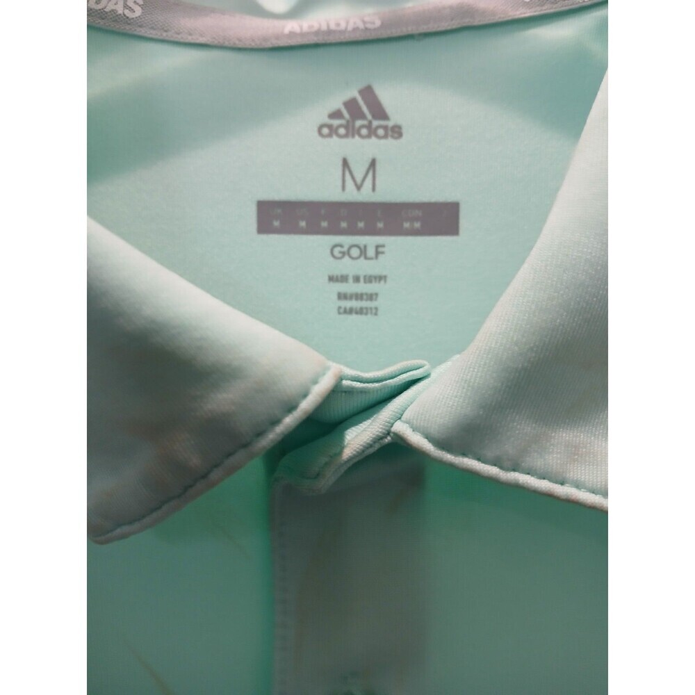 Adidas Golf Polo Shirt Men’s Medium Green Short SleevePerformance AthleticCasual - Picture 5 of 6